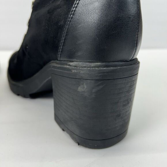 Shoedazzle Felixa Block Heel Hiker Bootie Size 8.5 Black Boots Rock Punk Grunge - Picture 10 of 16